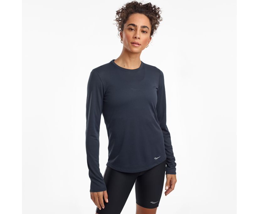 Saucony Stopwatch Long Sleeve Women's Shirts Blue | AU 295OKIR